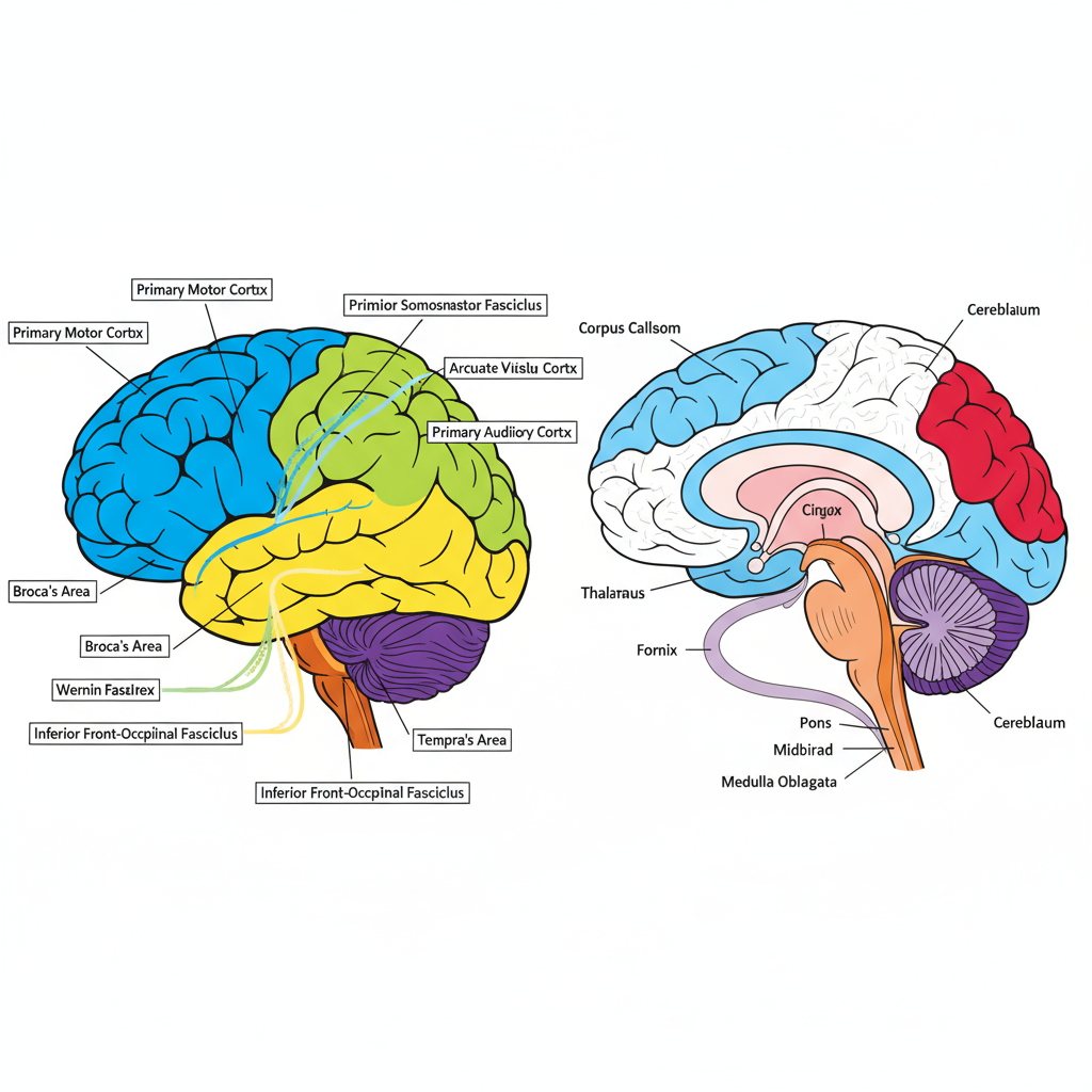 Neuroscience Brain Regions Different Occipital Diagram